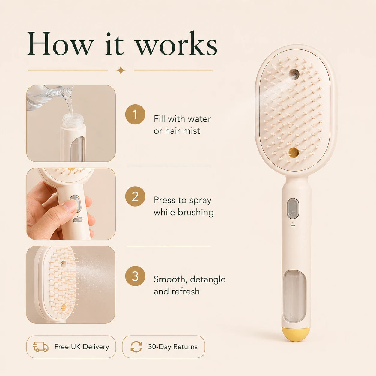 MistGlide™ Hydrating Detangler Brush